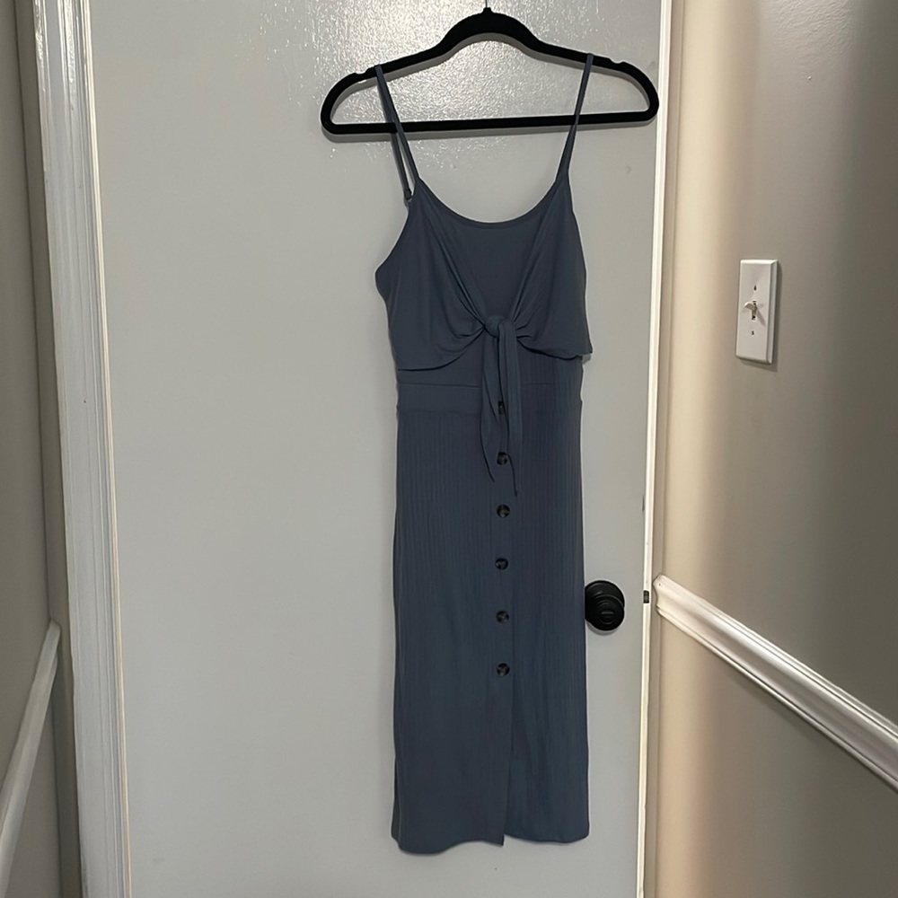 Blue knit Midi dress (L)